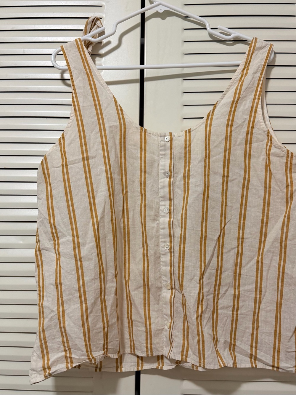 Sezane Rio Top Tie Shoulder Cream & Mustard size 44 - Picture 2 of 7